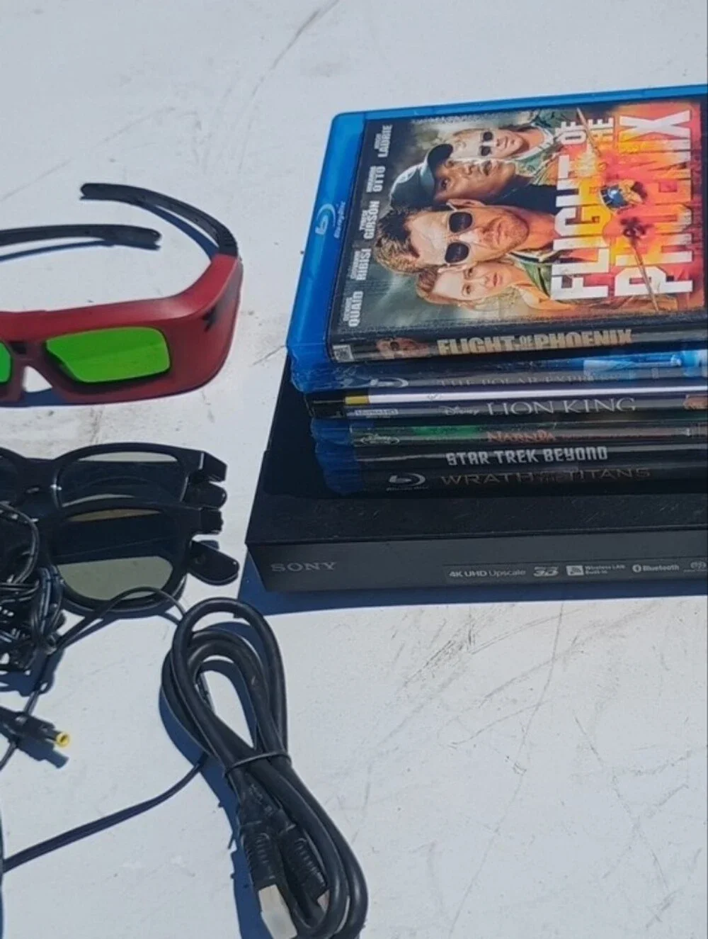 Sony Blue Blu-ray Case with Movie Titles Visible